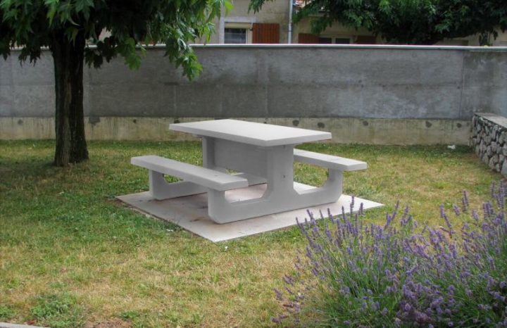 Table pique-nique rectangle Bellano Gris naturel